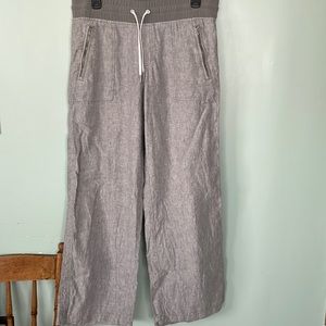 Athleta wide leg gray linen pants, size 10
